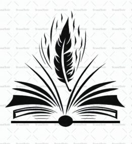 Offenes Buch und Feder